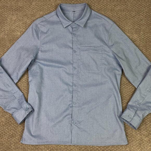 lululemon athletica Other - Lululemon Button Up Shirt Men's Large Slim Blue Commission Button Down Front